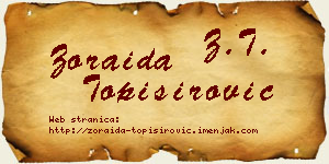 Zoraida Topisirović vizit kartica